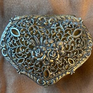 Vintage Japanese Silver Floral Jewelry Box​